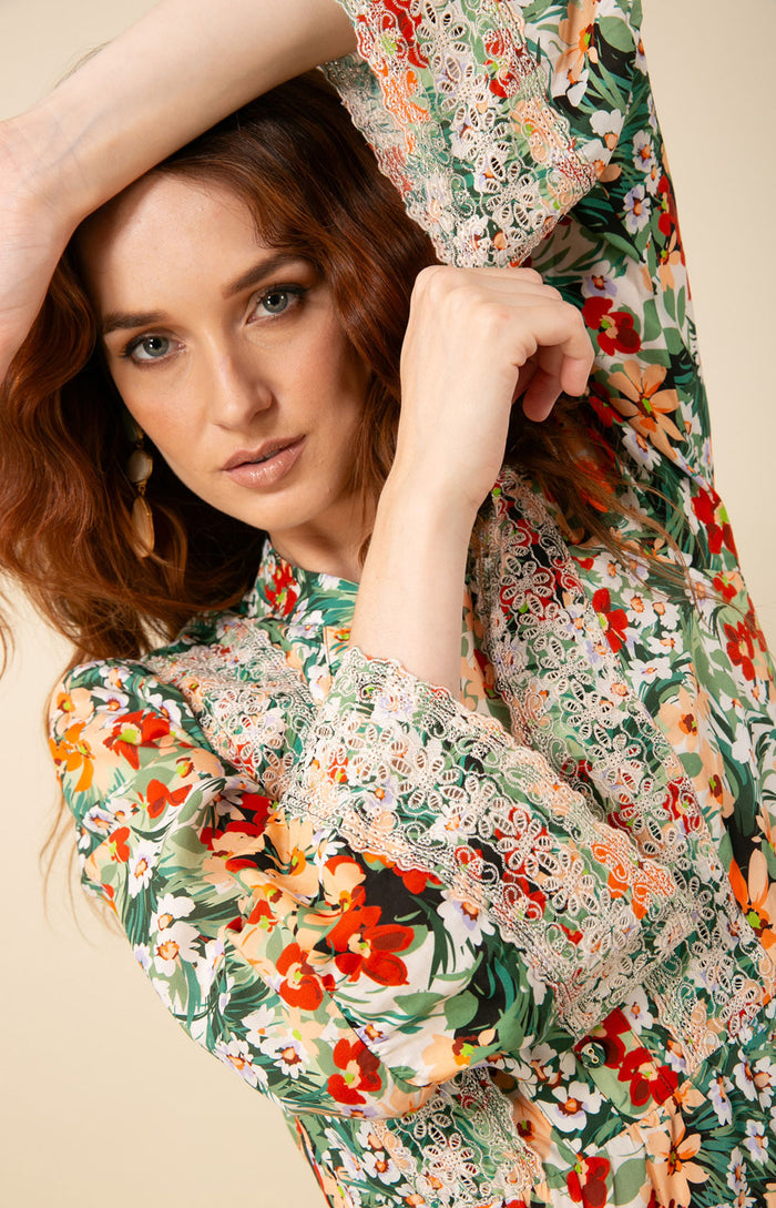 Alaya Embroidered Dresss, color_green