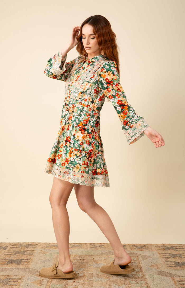 Alaya Embroidered Dresss, color_green
