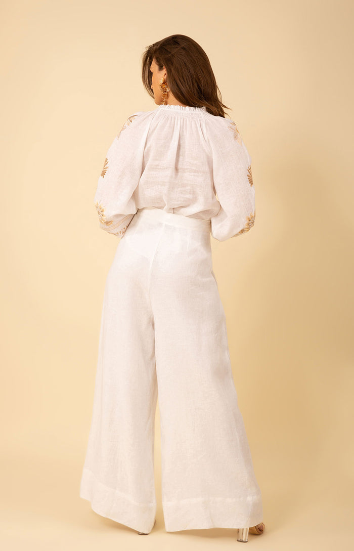 Alayna Solid Linen Pants, color_white