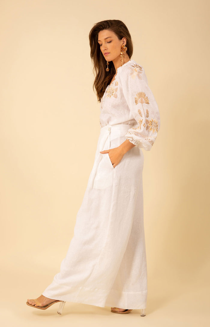 Alayna Solid Linen Pants, color_white