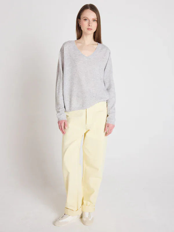 Sweater Absolut Cashmere Alicia V Neck Sweater Light Heather Grey Apoella