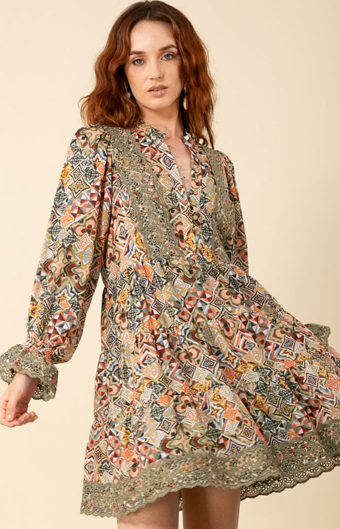 Amari Embroidered Dress, color_olive