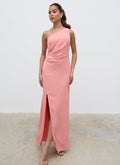 Elissa Is 5'8.5" & Wears Size UK 8|Amelia Ruched Maxi Dress  - Apricot Ice