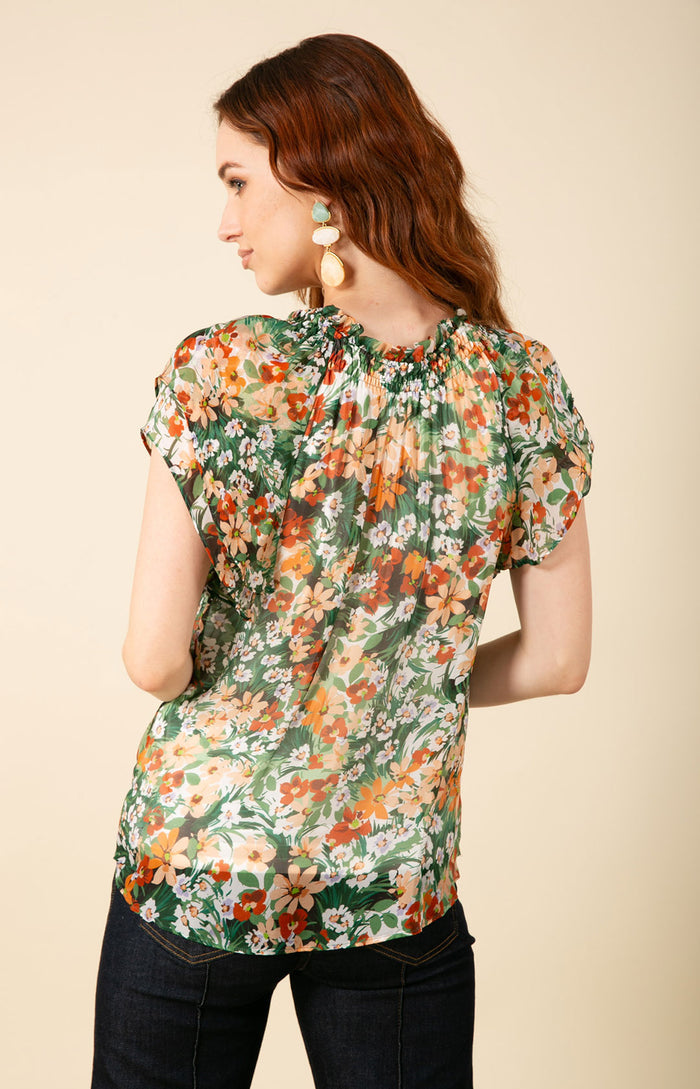 Amina Chiffon Top, color_green