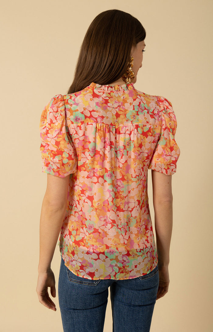 Ana Georgette Top, color_orange