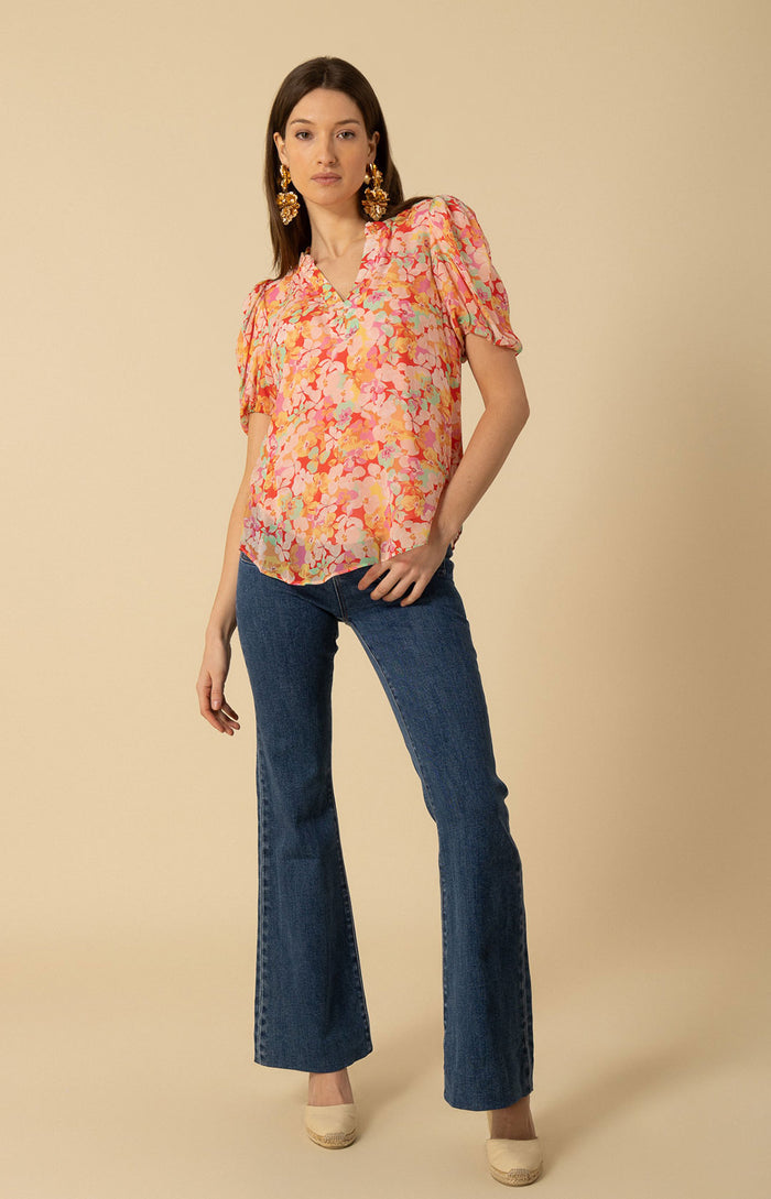 Ana Georgette Top, color_orange