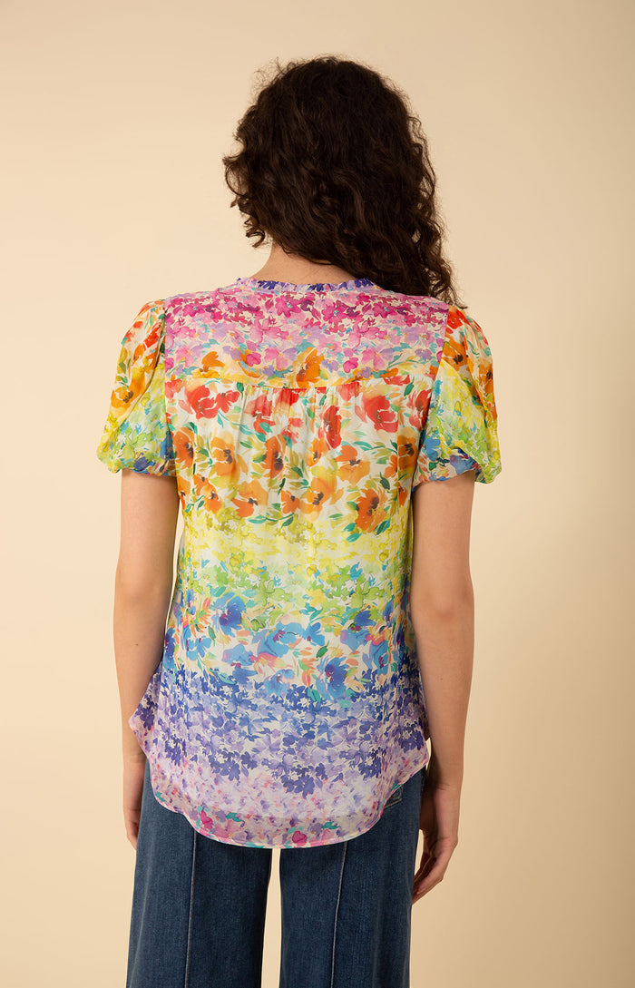 Ana Georgette Top, color_blue