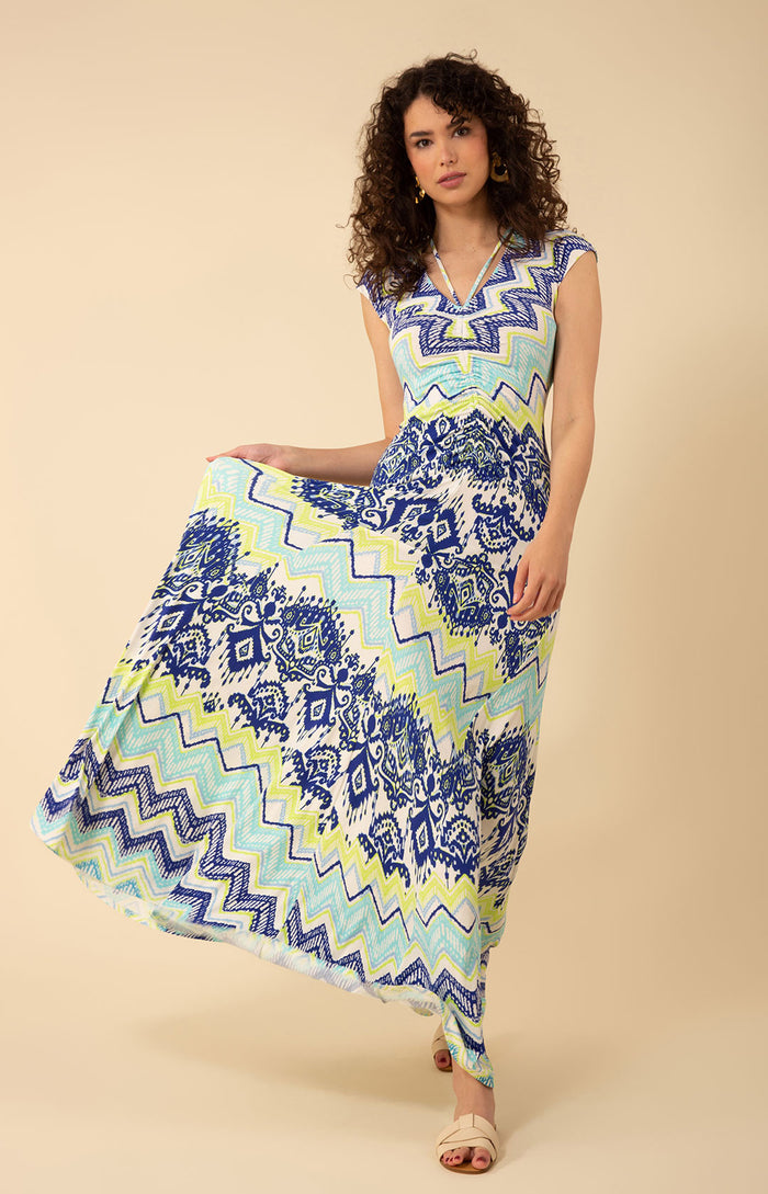 Angela Shirred Maxi Dress, color_navy