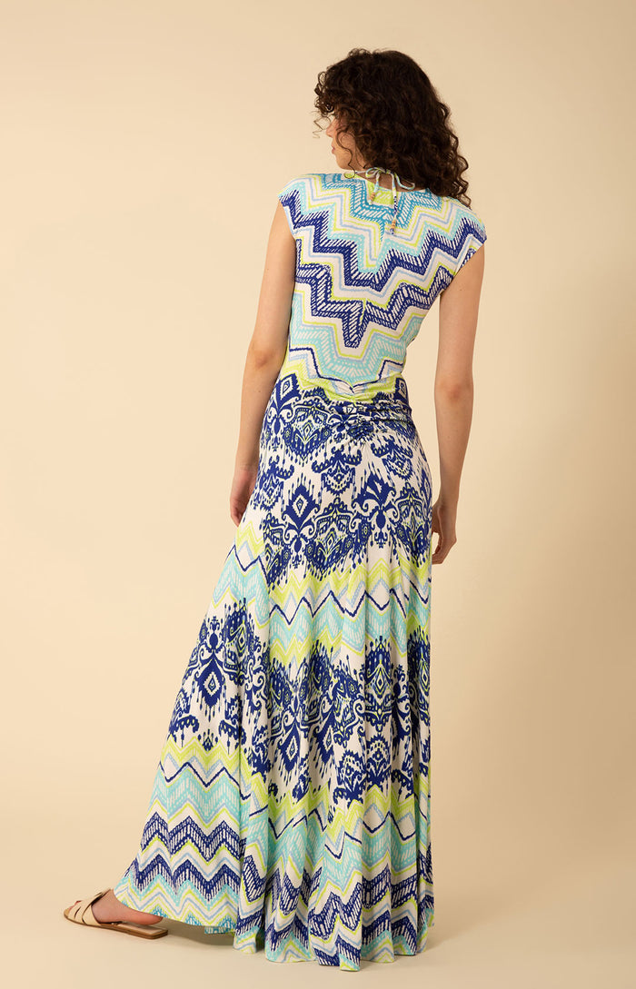 Angela Shirred Maxi Dress, color_navy