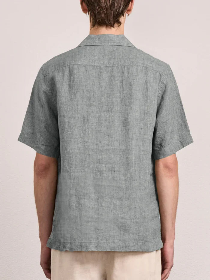 Shirts Frescobol Carioca Angelo Linen Short Sleeve Shirt Coastal Blue Apoella