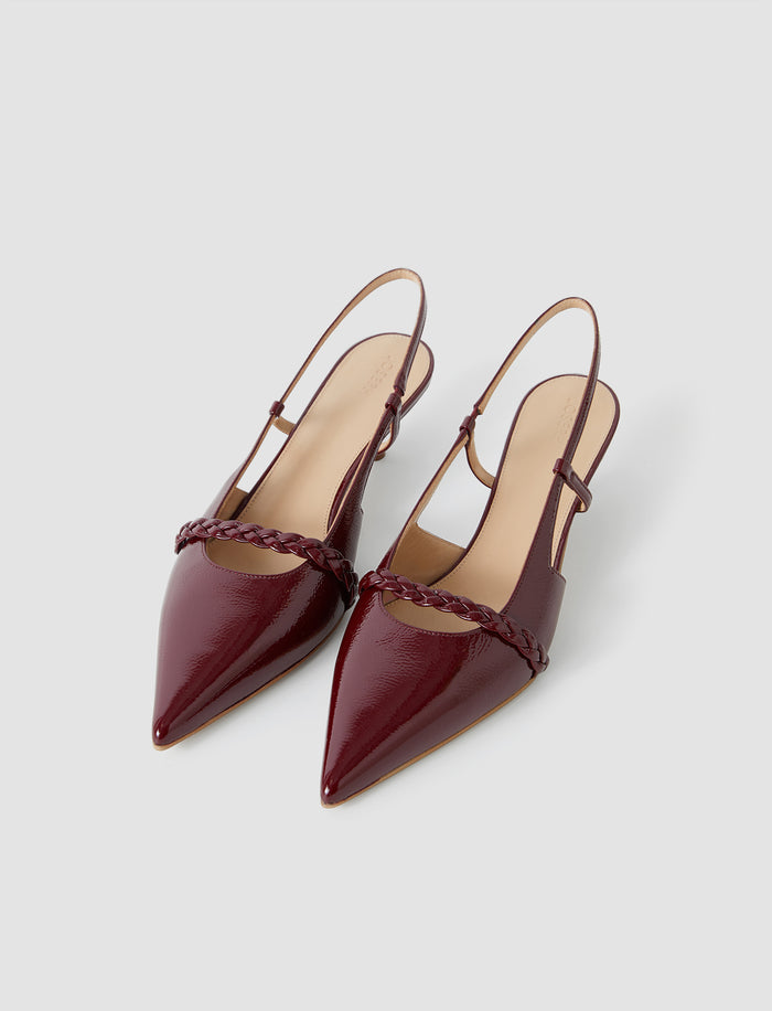 Red Anisa Patent Leather Sling Back Shoes - Joseph