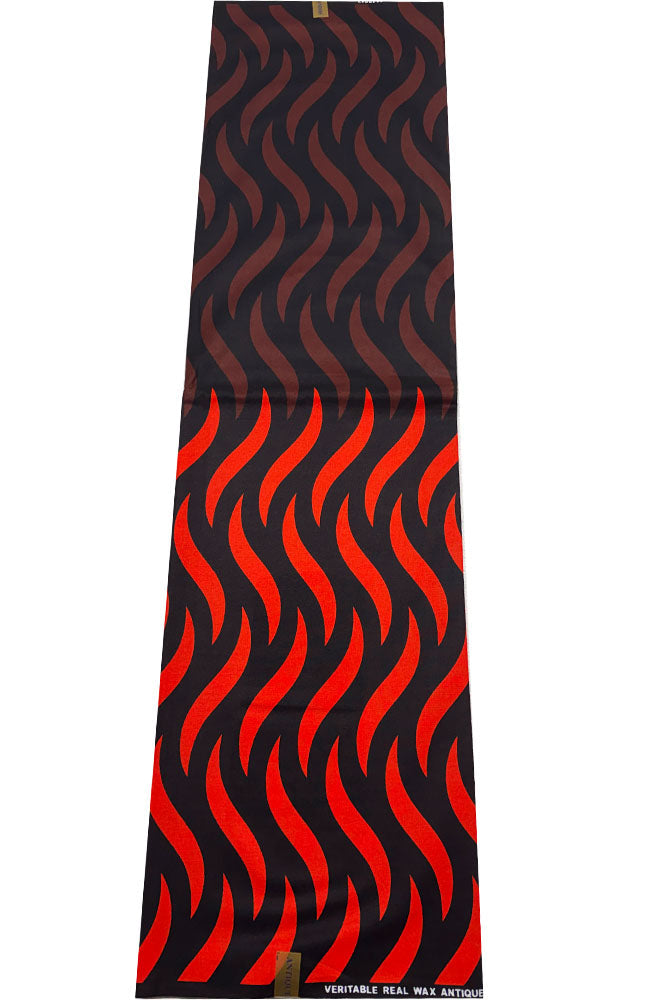 Ankara Fabric- Orange Black, Brown