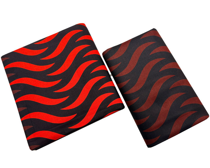 Ankara Fabric- Orange Black, Brown