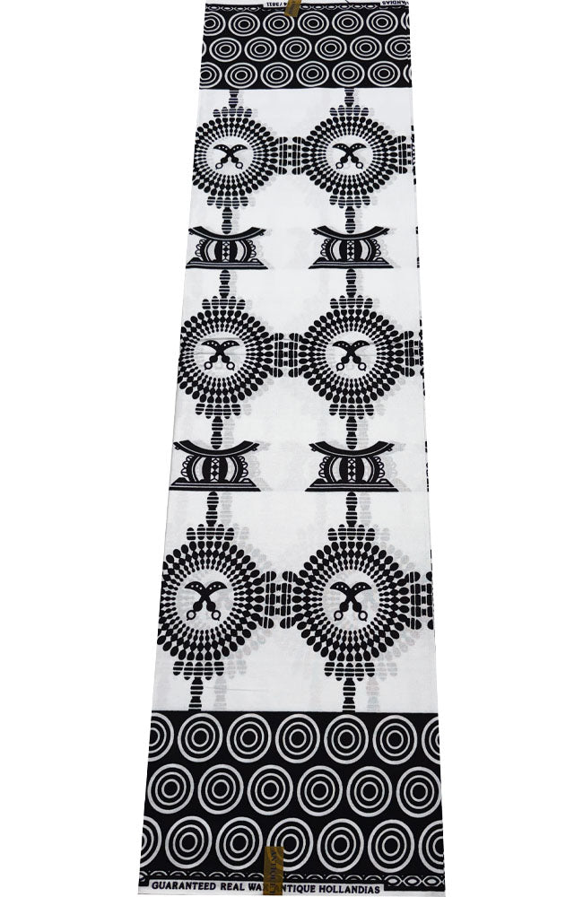 Ankara Fabric- Symbols-Black & White