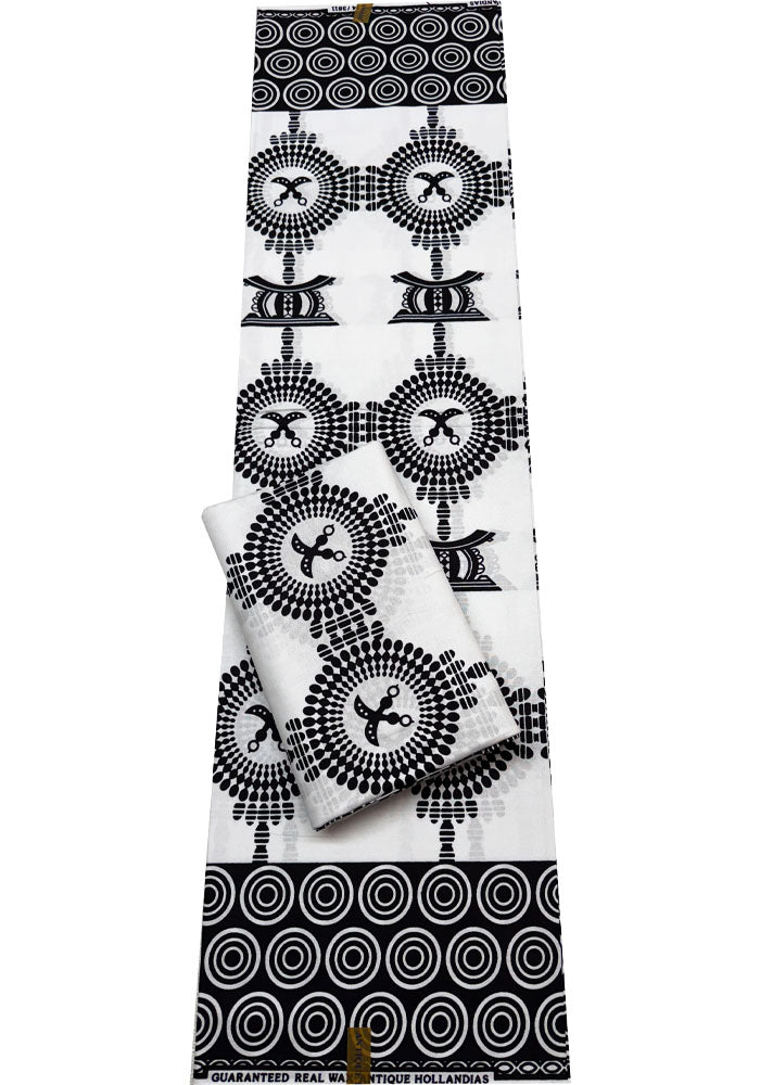 Ankara Fabric- Symbols-Black & White