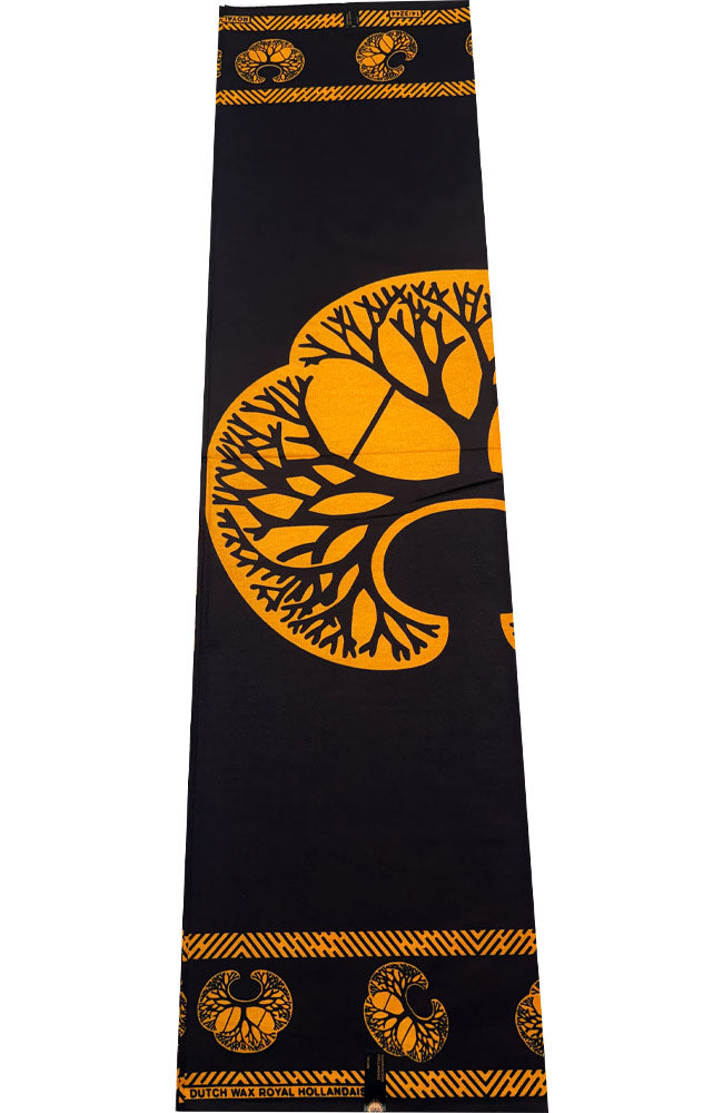 Ankara Fabric- Tree of Life- Black Yellow