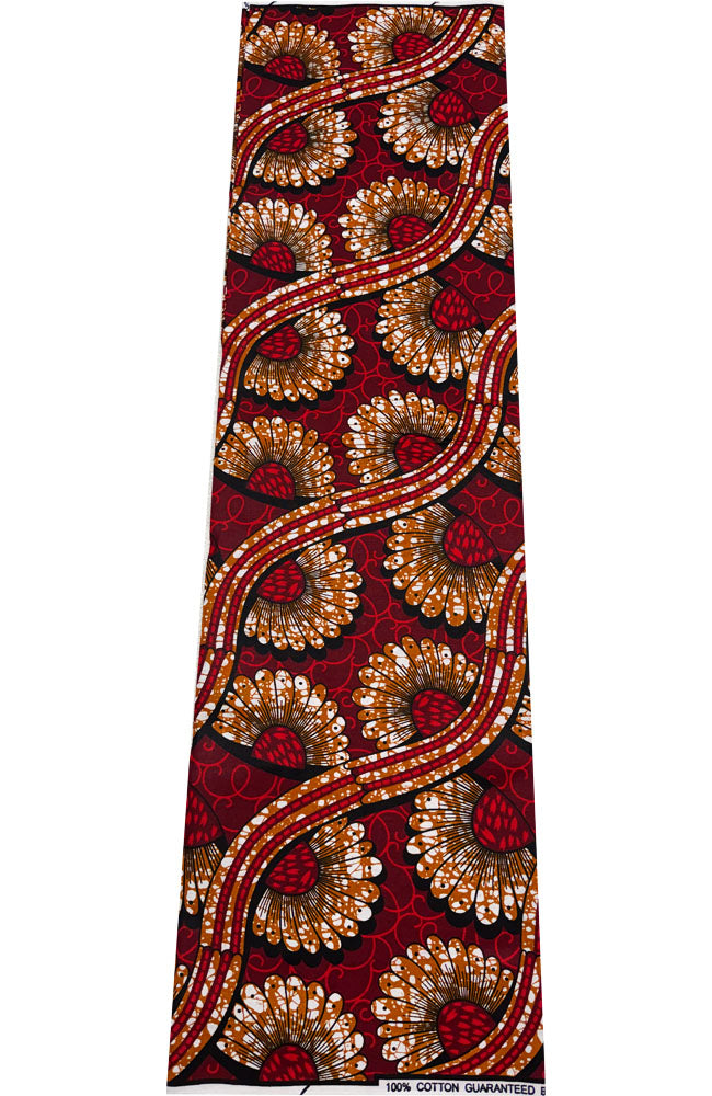 Ankara Fabric-Floral- Red