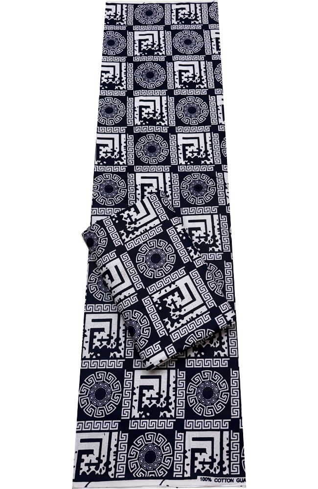 Ankara Wrapper Wax Print- Dark-blue White