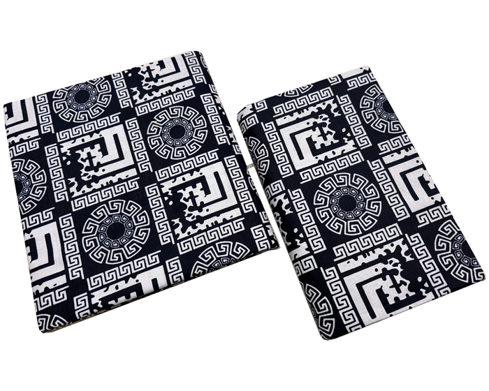 Ankara Wrapper Wax Print- Dark-blue White