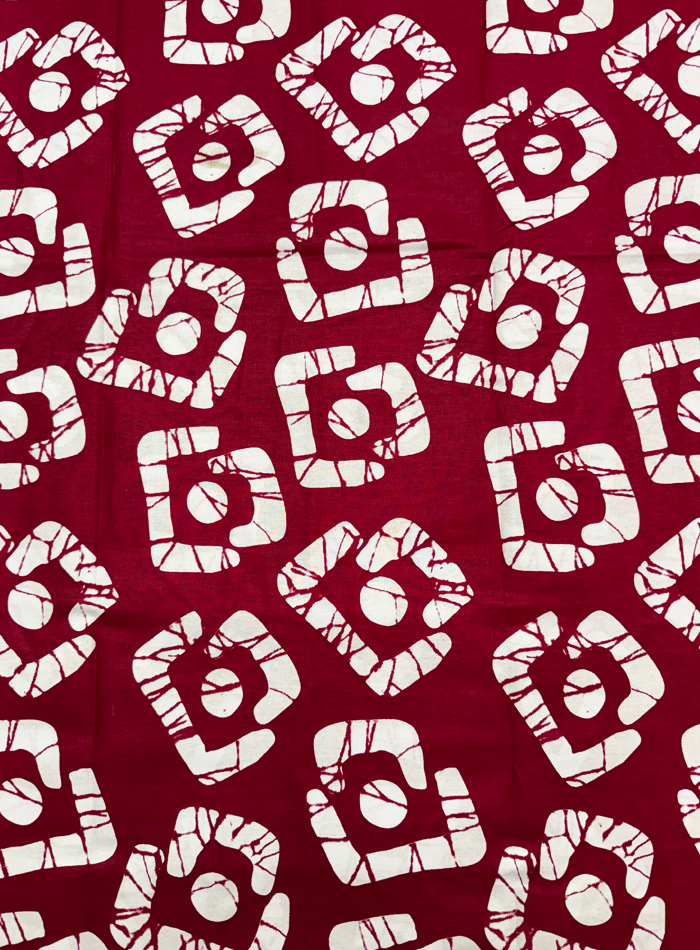 Ankara Wrapper Wax Print-Red and White
