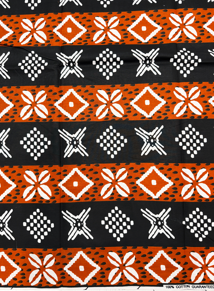 Ankara Wrapper Wax Print-Stone-Brick Black White