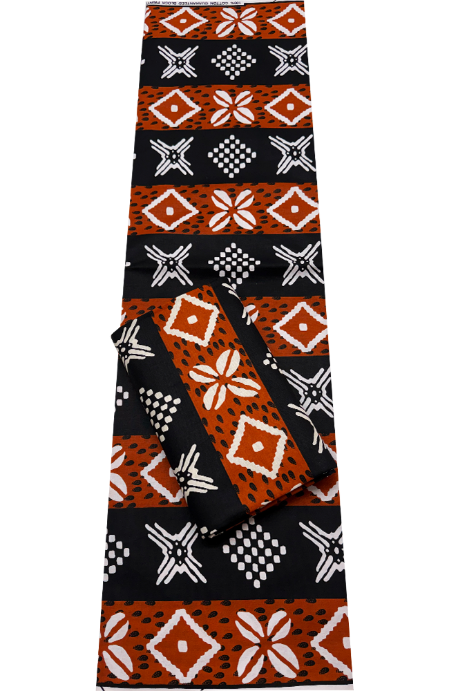 Ankara Wrapper Wax Print-Stone-Brick Black White