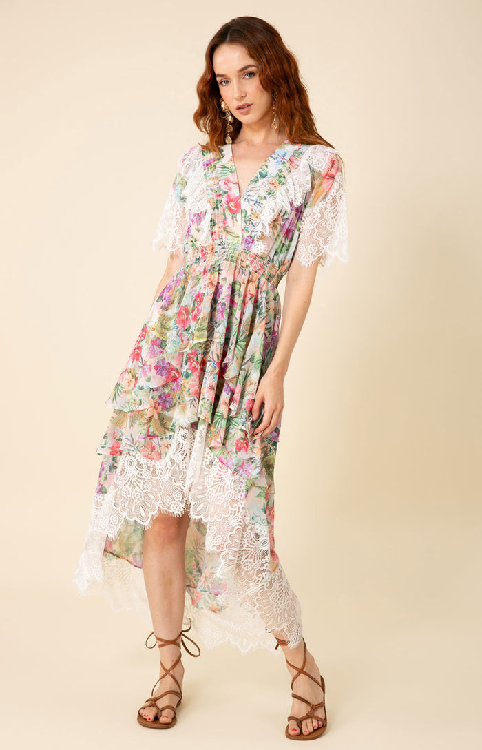 Annabelle Chiffon High Low Dress, color_ivory