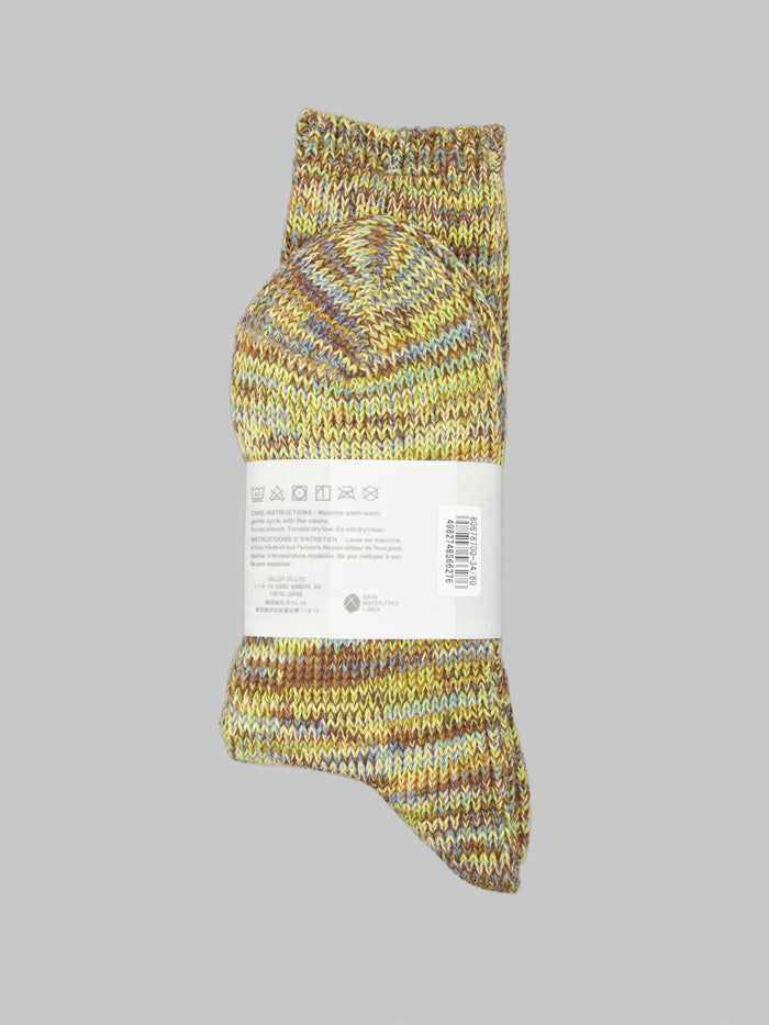 Anonymous Ism 5 Colour Mix Crew Socks Autumn Grass back