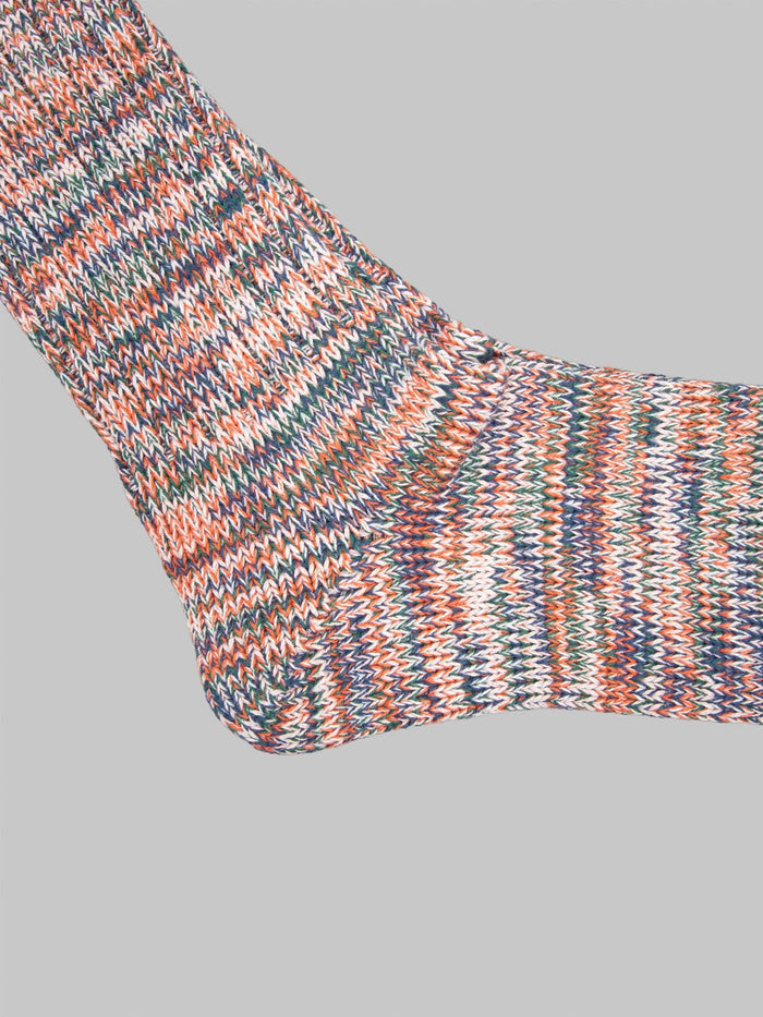 Anonymous Ism 5 Colour Mix Crew Socks Dark Orange