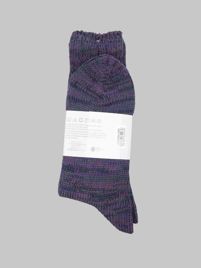 Anonymous Ism 5 Colour Mix Crew Socks Dark Violet - Redcast Heritage Co.