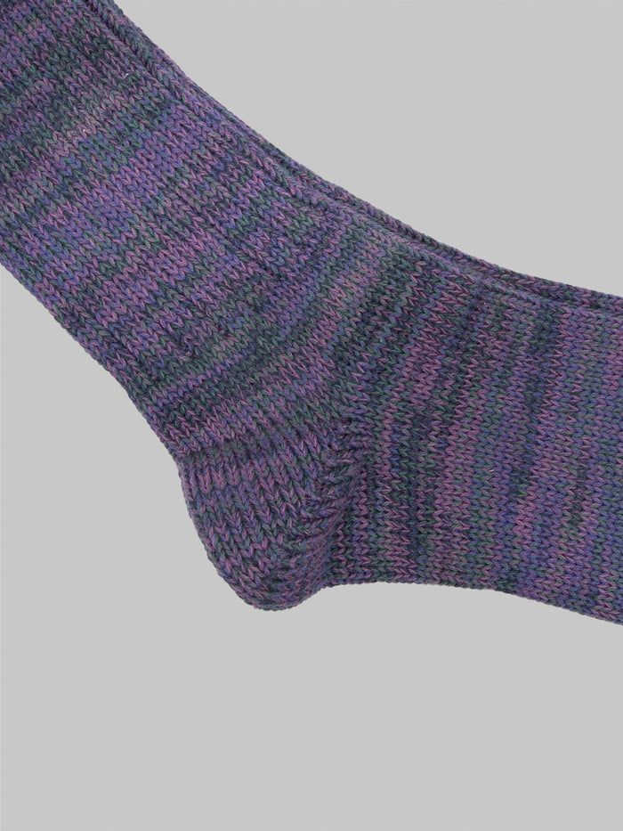 Anonymous Ism 5 Colour Mix Crew Socks Dark Violet - Redcast Heritage Co.