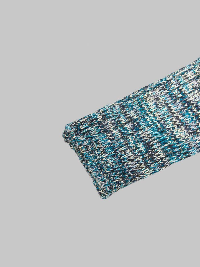 Anonymous Ism 5 Colour Mix Crew Socks Indigo - Redcast Heritage Co.