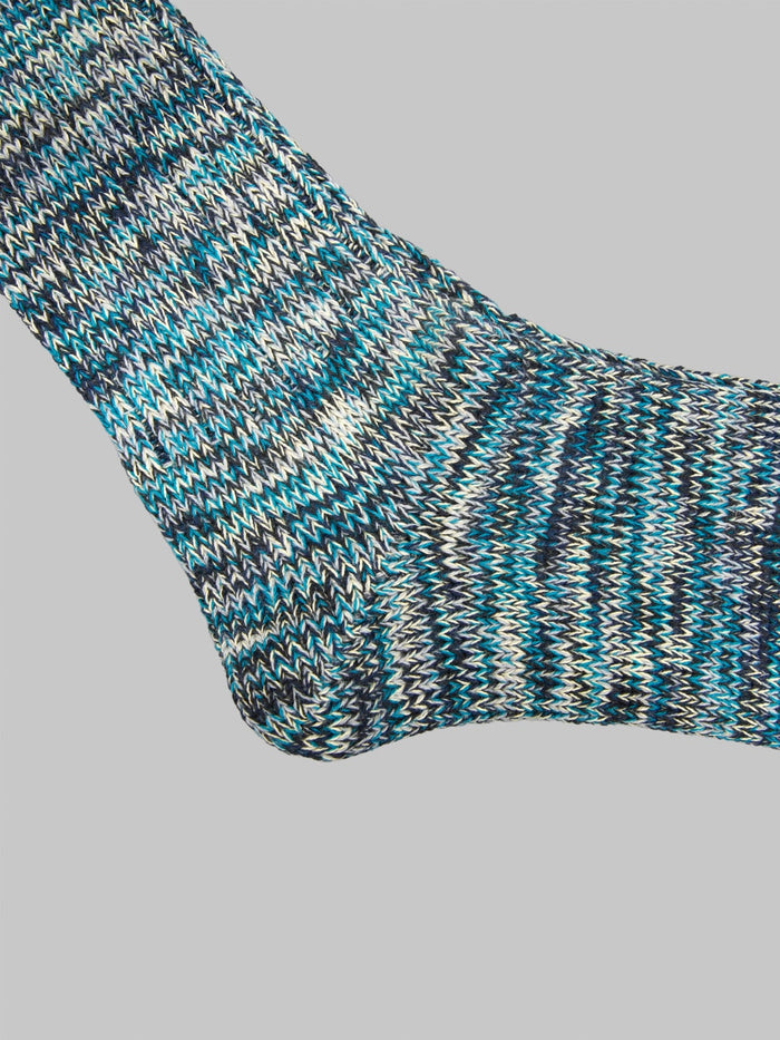 Anonymous Ism 5 Colour Mix Crew Socks Indigo - Redcast Heritage Co.