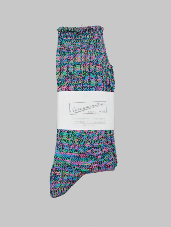 Anonymous Ism 5 Colour Mix Crew Socks Multicolour - Redcast Heritage Co.
