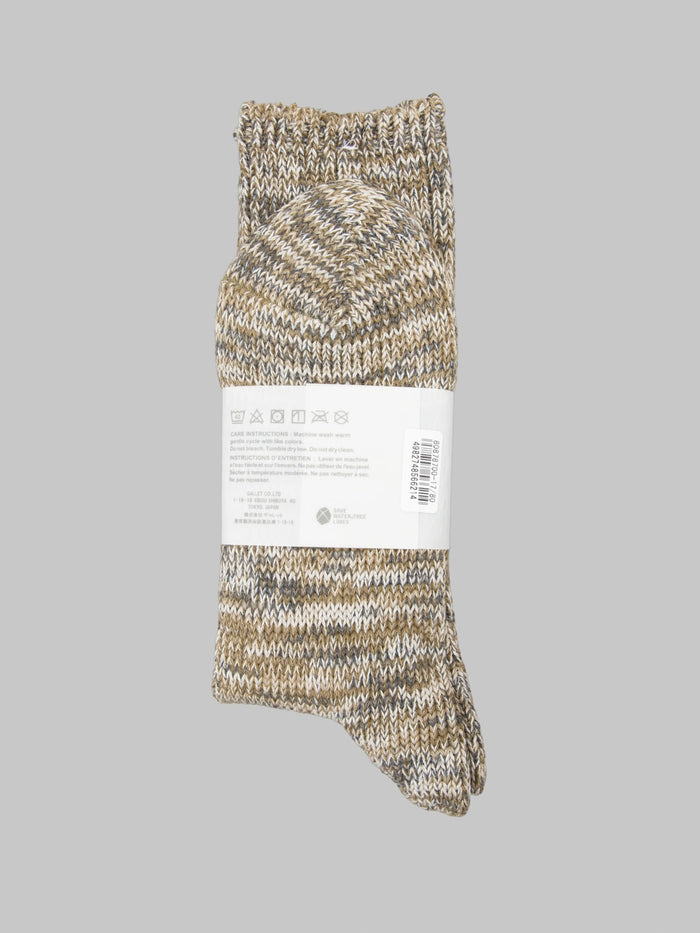 Anonymous Ism 5 Colour Mix Crew Socks Olive - Redcast Heritage Co.
