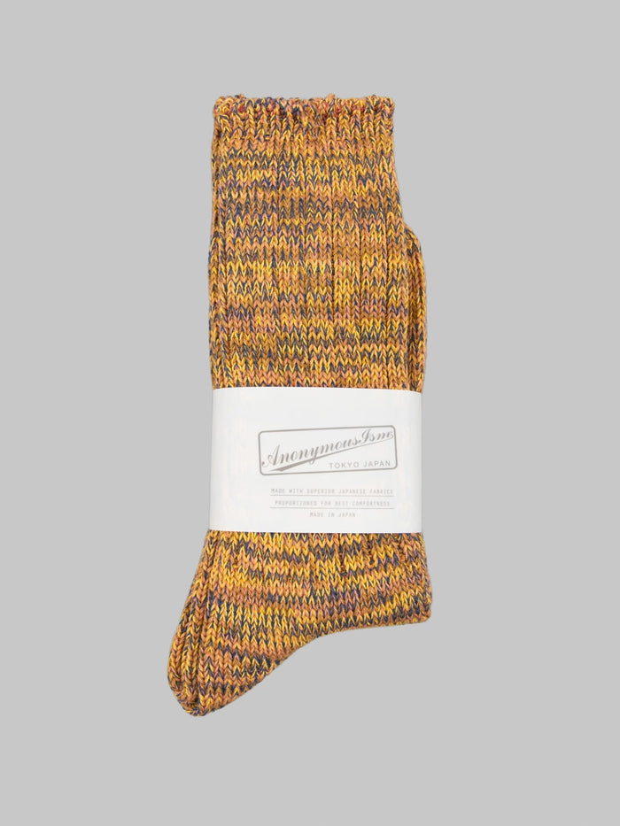 Anonymous Ism 5 Colour Mix Crew Socks Yellow - Redcast Heritage Co.