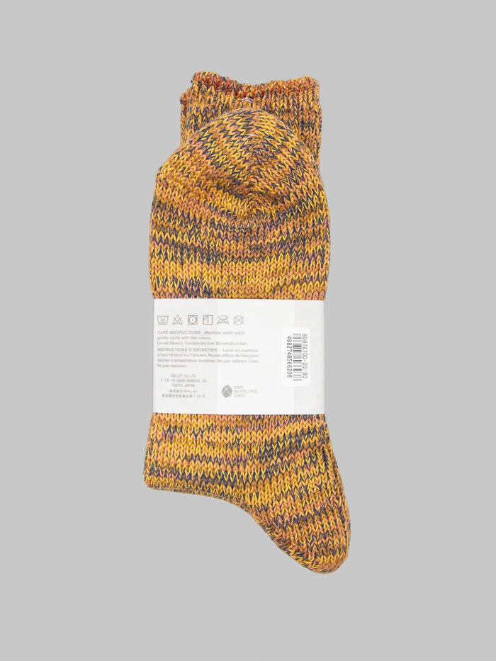 Anonymous Ism 5 Colour Mix Crew Socks Yellow - Redcast Heritage Co.