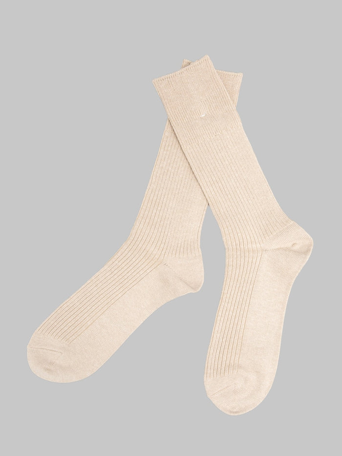 Anonymous Ism Brilliant Crew Socks Beige made in japan