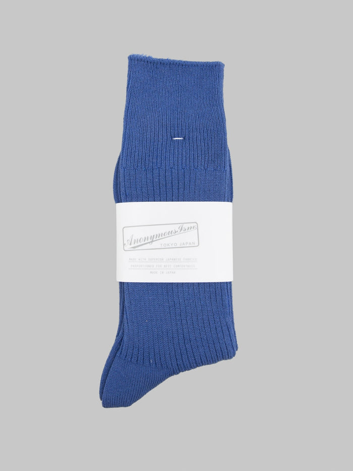 Anonymous Ism Brilliant Crew Socks Navy Melange front