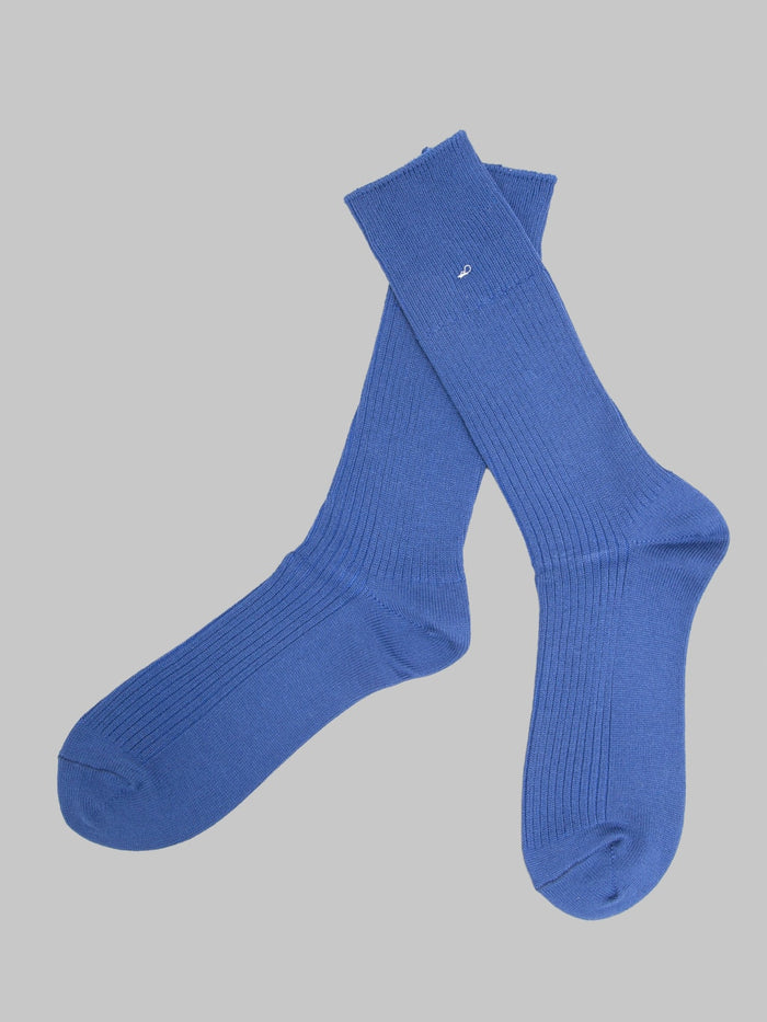 Anonymous Ism Brilliant Crew Socks Navy Melange japanese made