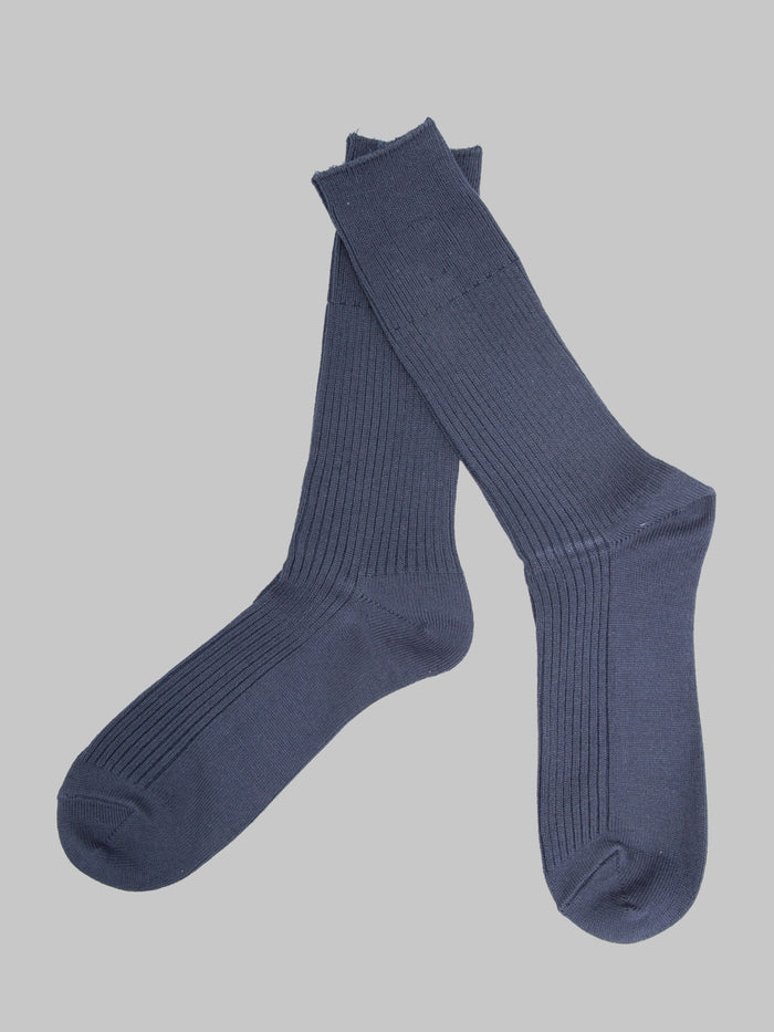 Anonymous Ism Brilliant Crew Socks Navy japanese made