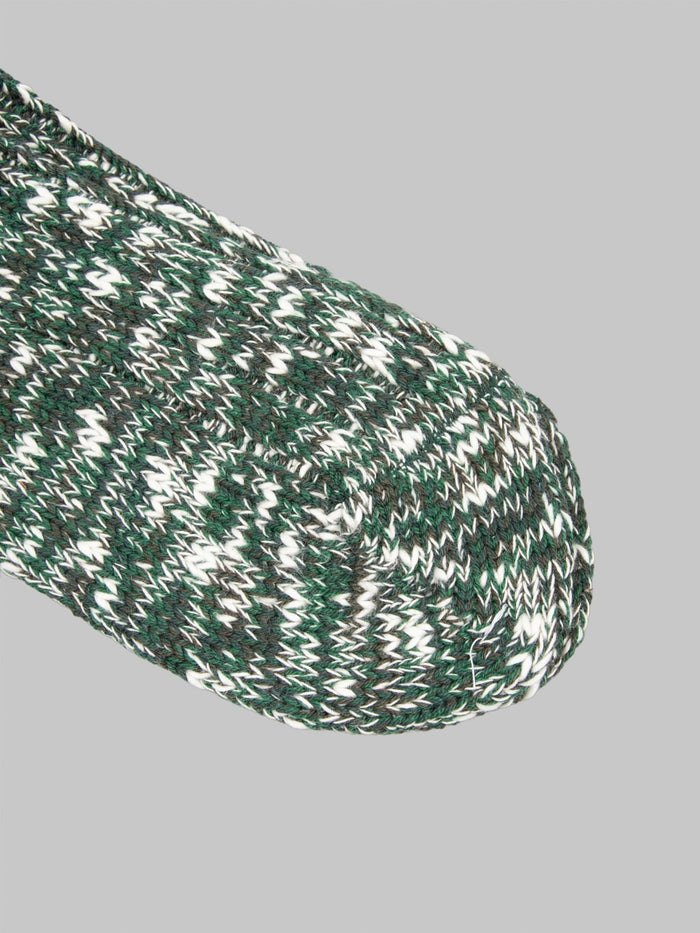 Anonymous Ism Classic Slub Crew Socks Moss toe