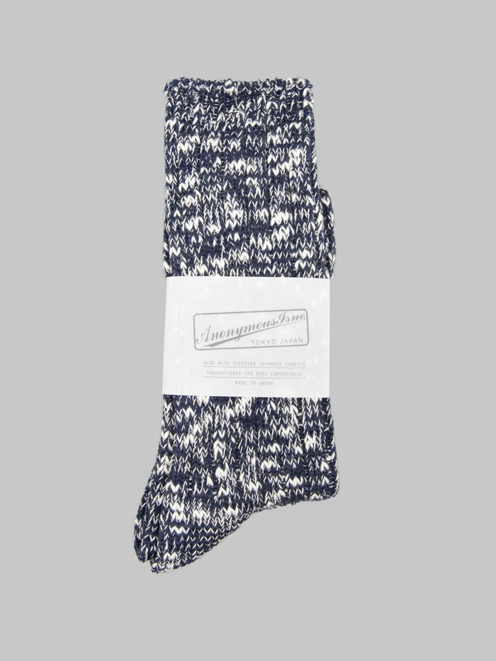Anonymous Ism Classic Slub Crew Socks Navy front