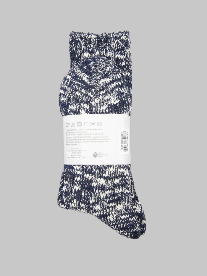 Anonymous Ism Classic Slub Crew Socks Navy care instructions