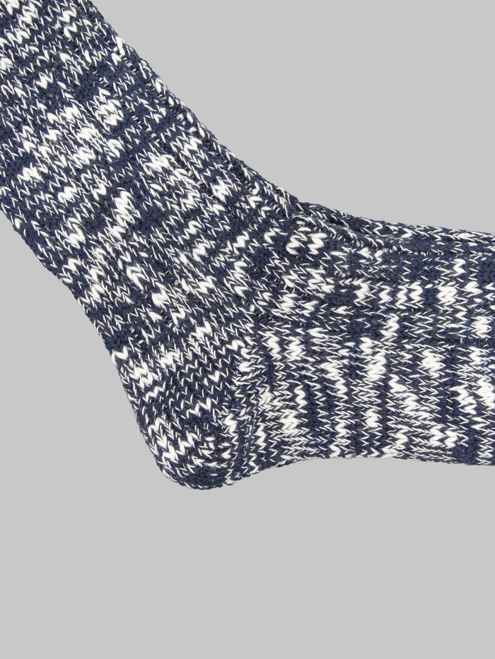 Anonymous Ism Classic Slub Crew Socks Navy heel