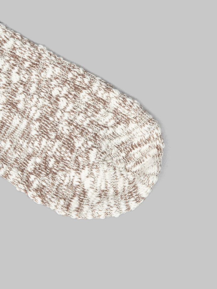 Anonymous Ism Light weight Slub Crew Socks Beige  toe