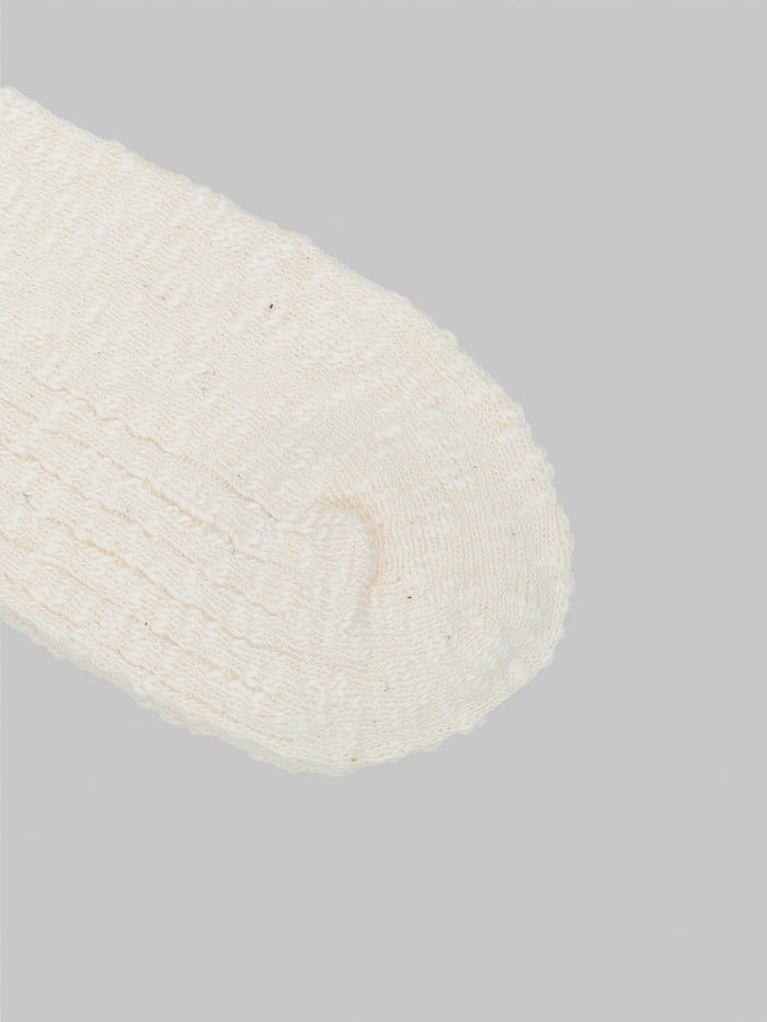 anonymous ism light weight slub crew socks ivory toe