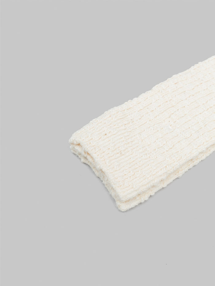 anonymous ism light weight slub crew socks ivory elastic band