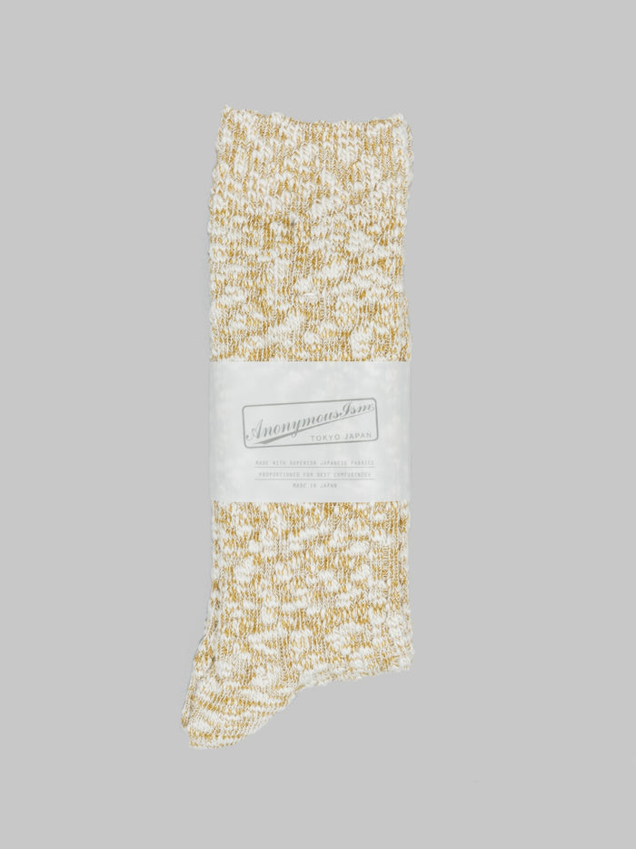 anonymous ism light weight slub crew socks khaki