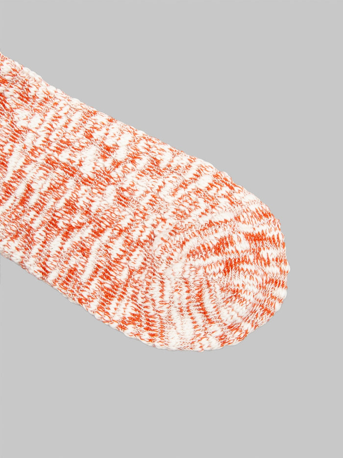 Anonymous Ism Light Weight Slub Crew Socks Teracotta toe